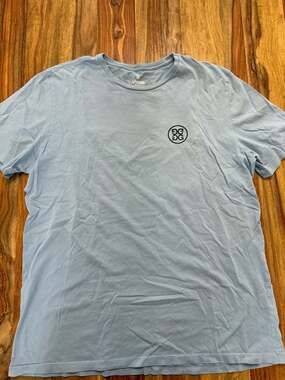 G/FORE Men's Circle G's Stacked Logo T-Shirt Light Blue Size XL